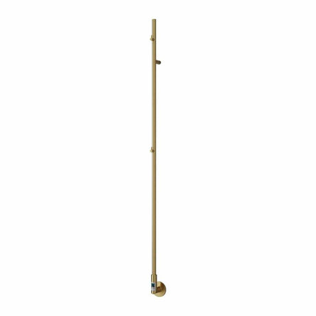Reina Designer Towel Radiator Brushed Brass Reina Ines Dry Electric Designer Towel Pole with Digital Timers - 1500 x 22mm