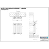 Eastbrook Column Radiator Eastbrook Rivassa Traditional 3 Column Radiator in White