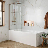 Crosswater Bath Screen Brushed Bronze Crosswater Clear 6 Fixed Bath Screen