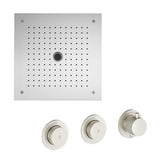 UK Bathroom Store Concealed Shower Set Brushed Nickel Crosswater Module Plus Push Shower Set 8 - 2 Outlet with Dual Outlet Recessed Shower Head
