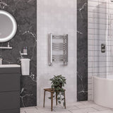 Eastbrook Wendover Curved Vertical Heated Towel Rail in Chrome