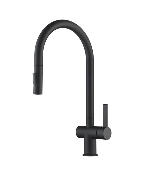 JTP Kitchen Tap Matt Black JTP VOS Single Lever Pull Out Kitchen  Mixer Tap