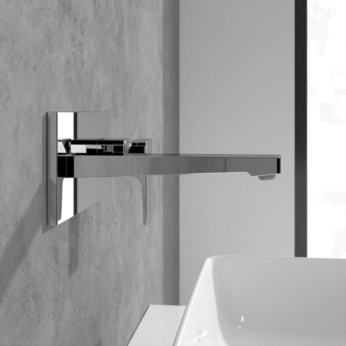 Villeroy & Boch Wall Mounted Basin Tap Villeroy & Boch Architectura Single Lever Basin Mixer Tap with Push Open Waste