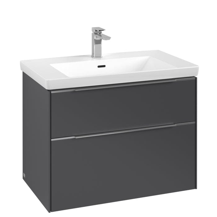Villeroy & Boch Wall Mounted Vanity Unit Villeroy & Boch Subway 3.0 Wall Hung 800mm Two Drawer Vanity Unit with Basin