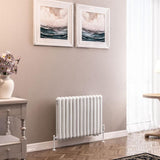 Eastbrook Column Radiator 600 x 803 / Dual Fuel Eastbrook Rubano Straight Horizontal Traditional Column Radiator in Gloss White