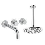 UK Bathroom Store Concealed Shower Set Crosswater Module Shower Set 3 with Fixed Overhead Shower and Bath Spout