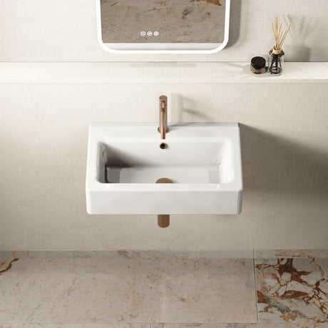 Crosswater Countertop Basin Crosswater Air 600mm Countertop or Wall Mounted Basin with 1 Tap Hole