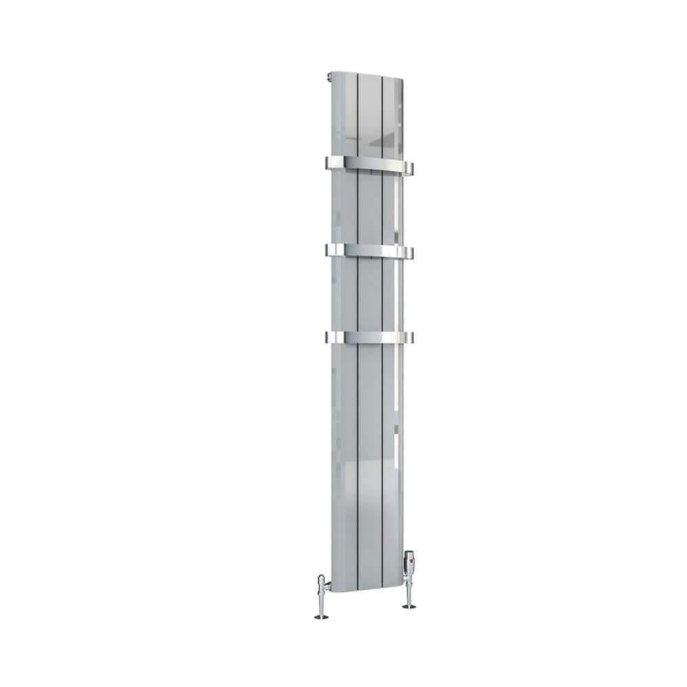 Eastbrook Panel Radiator Eastbrook Peretti Straight Vertical Aluminium Radiator in Polished Aluminium