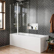 Crosswater Bath Screen Brushed Nickel Crosswater Clear 6 Double Panel Hinged Bath Screen