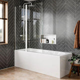 Crosswater Bath Screen Brushed Nickel Crosswater Clear 6 Double Panel Hinged Bath Screen