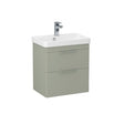Imex Cloakroom Vanity Unit Reed Green Imex Luna 550mm Wall Mounted Double Drawer Vanity Unit with Basin