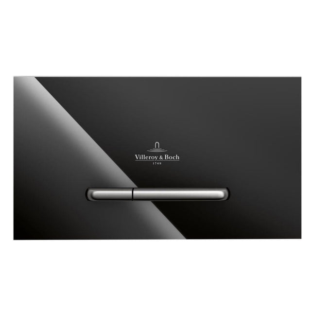 Villeroy and Boch Flush Plate Glossy Black Villeroy & Boch ViConnect 300G Glass Flush Plate