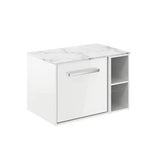 Crosswater Wall Mounted Vanity Unit Crosswater Infinity 700mm Wall Mounted Vanity Unit in White Gloss with Carrara Marble Effect Worktop