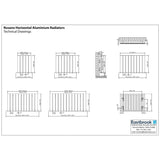 Eastbrook Panel Radiator Eastbrook Rosano Straight Horizontal Aluminium Radiator  in Matt White