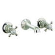 Crosswater Wall Mounted Basin Tap Nickel Crosswater Belgravia 3 Hole - Wall Mounted - Basin Mixer Tap with Crosshead Handle