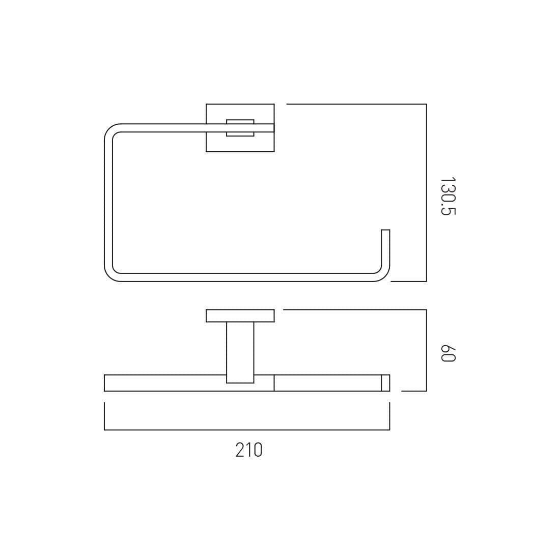 VADO Towel Rails and Rings Vado Level Towel Ring in Chrome