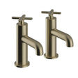 Heritage Pillar Bath Tap Brushed Brass Heritage Salcombe Bath Pillar Taps (Pair)