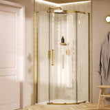Crosswater Quadrant Shower Enclosure 900 x 900 / Brushed Brass Crosswater Asura 8mm Quadrant Sliding Shower Door