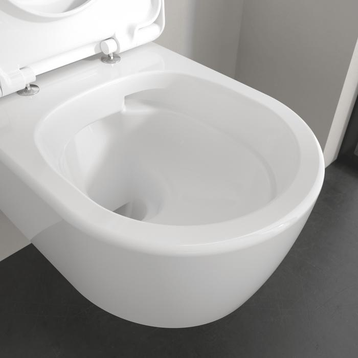Villeroy & Boch Wall Hung Toilet Villeroy & Boch Skyla Round Wall Hung Rimless Toilet with Twist Flush and Soft Close Seat