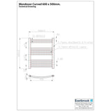 Eastbrook Wendover Curved Vertical Heated Towel Rail in Chrome