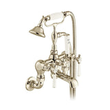 Vado Bath Shower Mixer Bright Nickel Booth & Co. Axbridge Lever Wall Mounted Bath Shower Mixer with Traditional Shower Handset