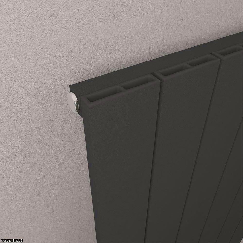 Eastbrook Panel Radiator Eastbrook Rosano Straight Horizontal Aluminium Radiator  in Matt Black