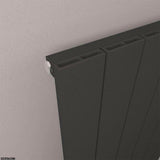 Eastbrook Panel Radiator Eastbrook Rosano Straight Horizontal Aluminium Radiator  in Matt Black