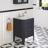 Heritage Floor Standing Vanity Unit Graphite Heritage Caversham 600mm Floor Standing Granley Vanity Unit with Worktop and Undercounter Basin