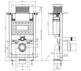 Saneux Wall Hung WC Frame Saneux Flushe 2.0 750mm Universal Framed Cistern with Front or Top Flush - FL2024
