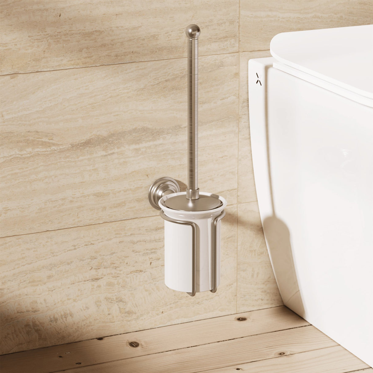 Crosswater Toilet Brush Brushed Nickel Crosswater Belgravia Toilet Brush and Holder