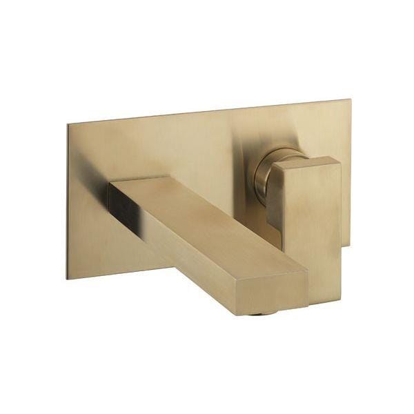 Crosswater Wall Mounted Basin Tap Crosswater Verge 2 Hole Wall Mounted Basin Mixer Tap in Brushed Brass