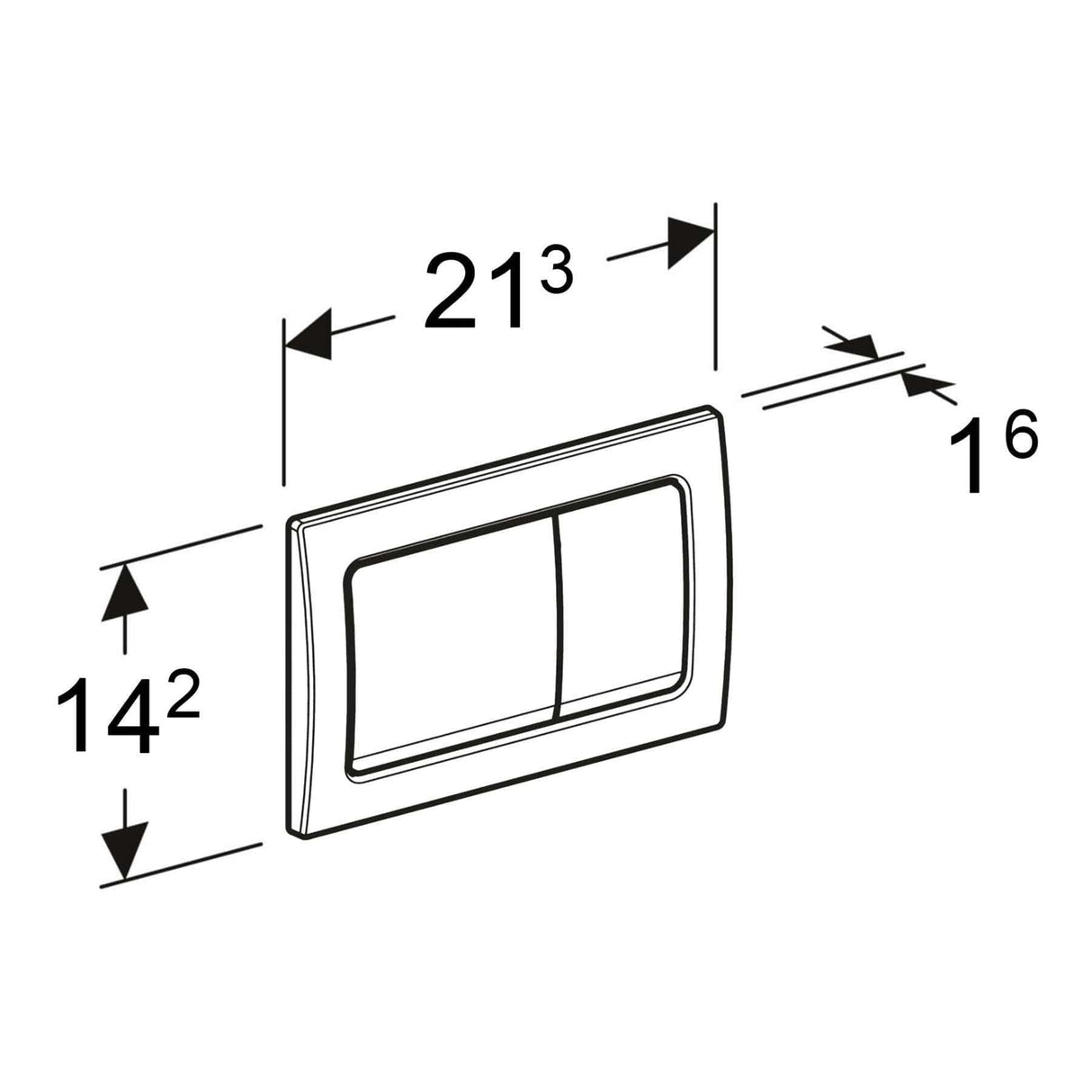 Geberit Flush Plate Geberit Alpha Flush Plate with Square Buttons