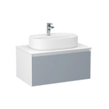 Imex Wall Mounted Vanity Unit Imex Essence Wall Mounted 800mm Single Drawer Vanity Unit with Worktop and  1 Tap Hole Basin