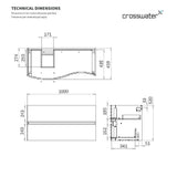 Crosswater Wall Mounted Vanity Unit Crosswater Svelte Wall Hung Vanity Unit with Basin