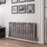 Eastbrook Panel Radiator 600 x 1230 / Dual Fuel Eastbrook Peretti Straight Horizontal Aluminum Radiator in Polished Aluminum