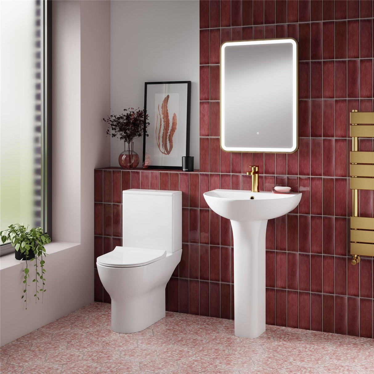 Aquarius Bathrooms Close Coupled Toilet Aquarius Vista Rimless Short Projection Close Coupled Toilet with Soft Close Seat