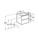 Roca Wall Mounted Vanity Unit Roca The Gap Compact Wall Mounted 500mm Two Drawer Vanity Unit with Basin