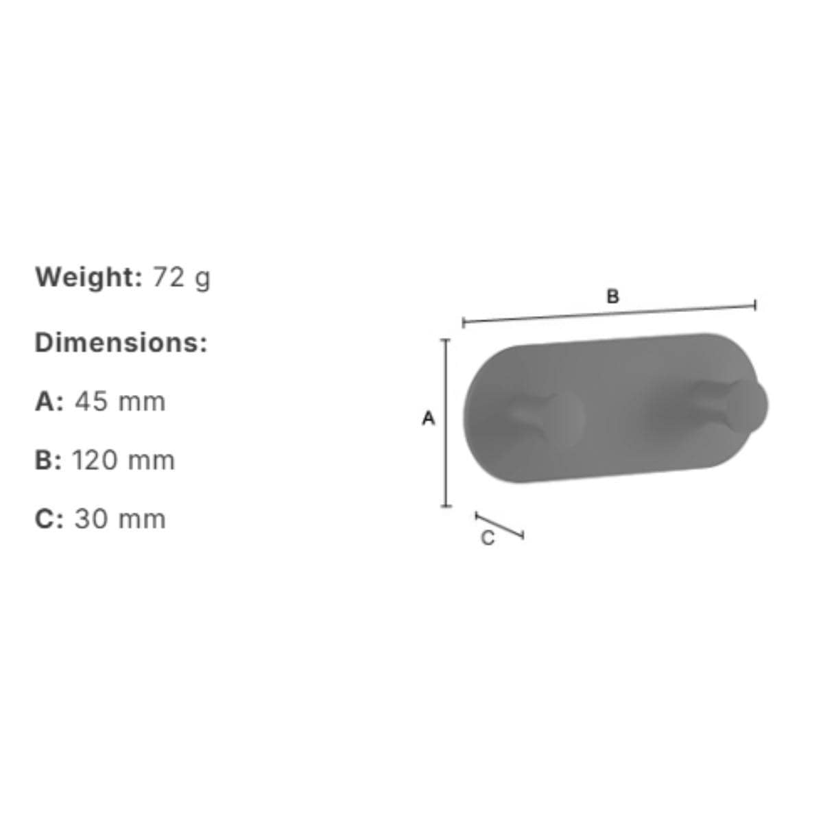 Smedbo Robe Hook Smedbo Dot Self-Adhesive Double Robe Hook