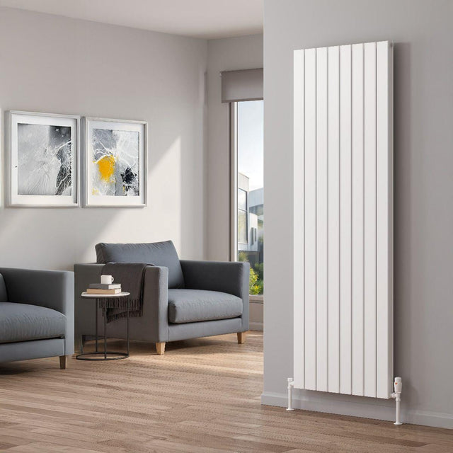 Reina Panel Radiator 1800 x 595mm / White Reina Piatto Double Vertical Panel Central Heating Radiator