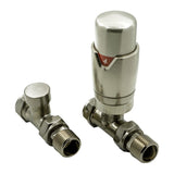 Reina Radiator Valve Brushed Reina Modal Thermostatic Straight Radiator Valves