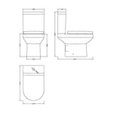 Aquarius Bathrooms Close Coupled Toilet Aquarius Solace Semi Flush to Wall Close Coupled Toilet with Soft Close Quick Release Seat