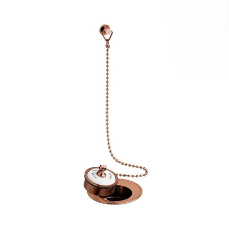 Vado Basin Waste Brushed Bronze/Crackled White Booth & Co. Axbridge Ceramic Plug and Chain Basin Waste