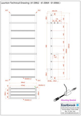 Eastbrook Designer Towel Radiator Eastbrook Launton Straight Vertical Heated Towel Rail in Matt White