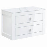 Crosswater Wall Mounted Vanity Unit White Gloss / 710 x 460mm Crosswater Canvass Vanity Unit with White Carrara Marble Effect Worktop