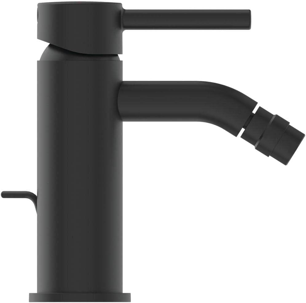 Ideal Standard Bidet Tap Ideal Standard Ceraline Single Lever Bidet Mixer Tap with Metal Pop-Up Waste in Silk Black