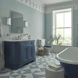 Heritage Floor Standing Vanity Unit Heritage Wilton 1200mm Floor Standing Curved Vanity Unit and Basin Bundle in Maritime Blue