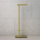 Miller Toiler Roll Holder Brushed Brass Miller Signature Freestanding Toilet Roll and Spare Roll Holder