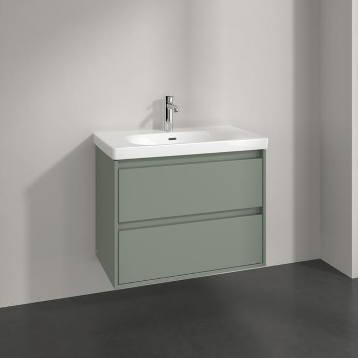 Villeroy & Boch Wall Mounted Vanity Unit Soft Green Villeroy & Boch Skyla Wall Mounted 800mm Two Drawer Vanity Unit with Basin