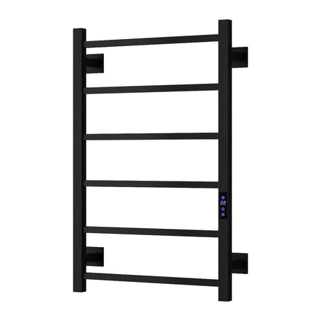 Reina Designer Towel Radiator 800 x 500mm / Matt Black Reina Velino Dry Electric Designer Towel Radiator