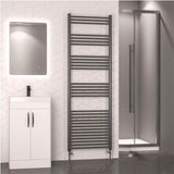 Eastbrook Ladder Rail 1800 x 600mm / Electric Only Eastbrook Wendover Straight Heated Towel Rail in Brushed Gunmetal